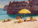 Legos Beach, Portugal - European landscape original fineart painting by Flint Reed